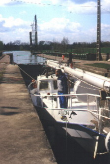 In a lock on the French canals